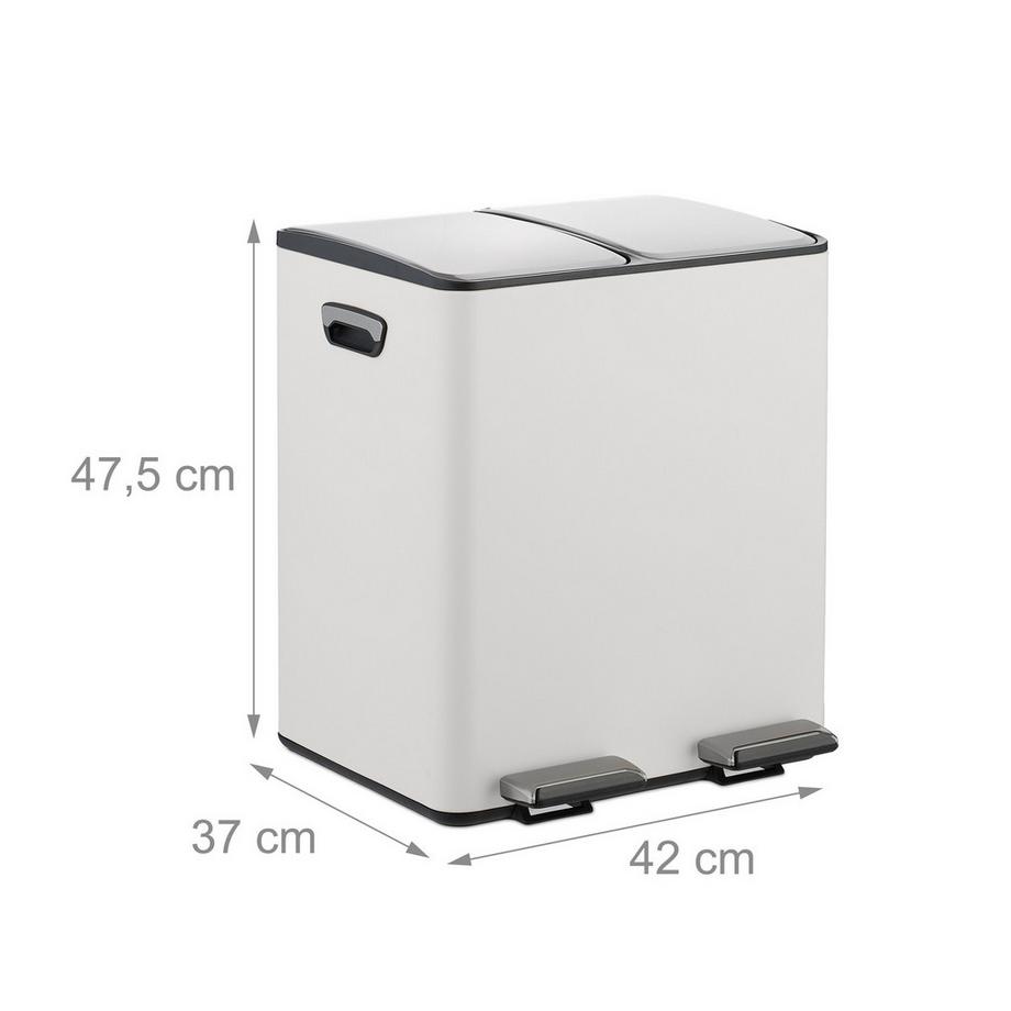 Northix Pattumiera da cucina con pedale, 2 scomparti  