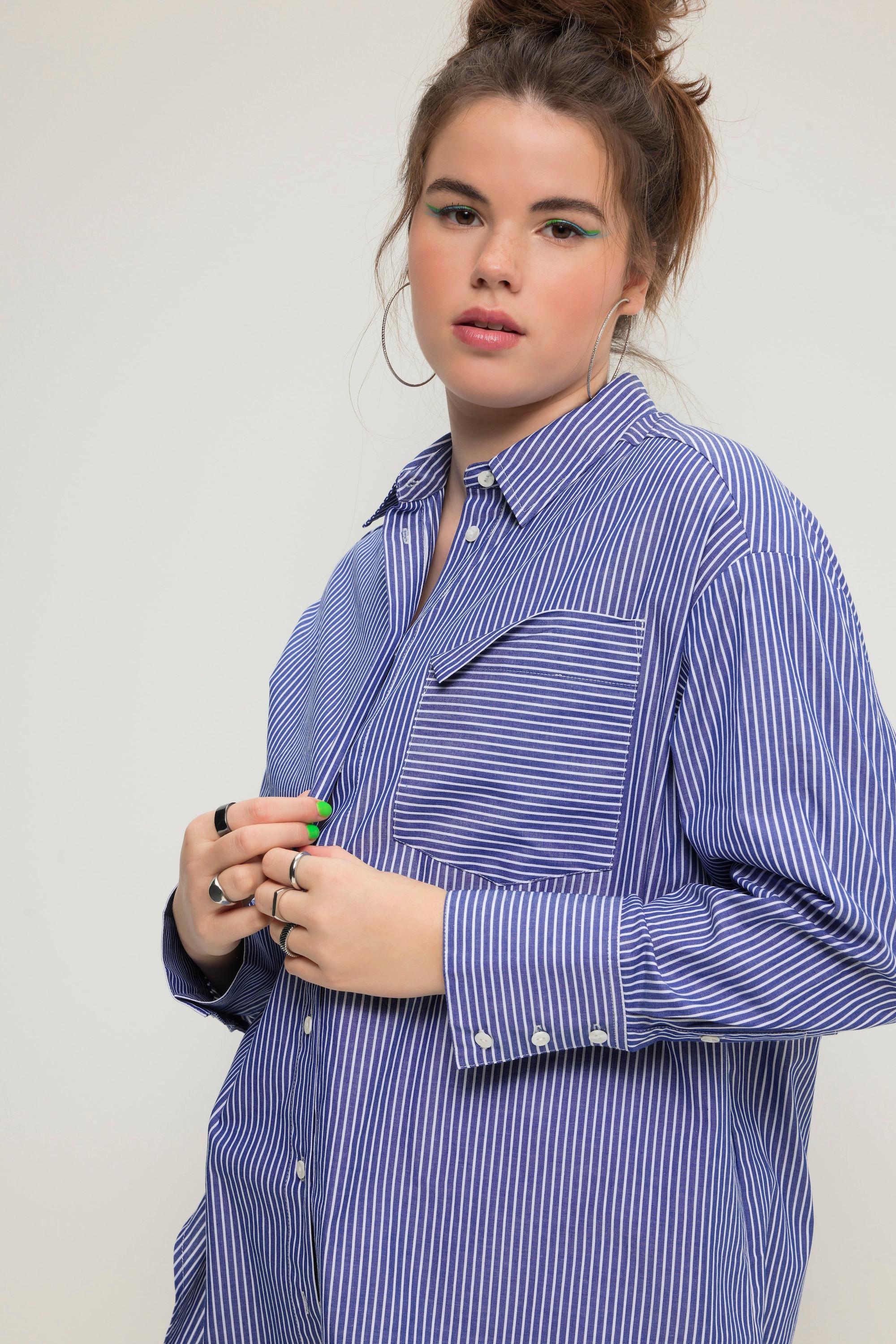 Studio Untold  Camicia dal taglio oversize con righe, collo da camicia e maniche lunghe 