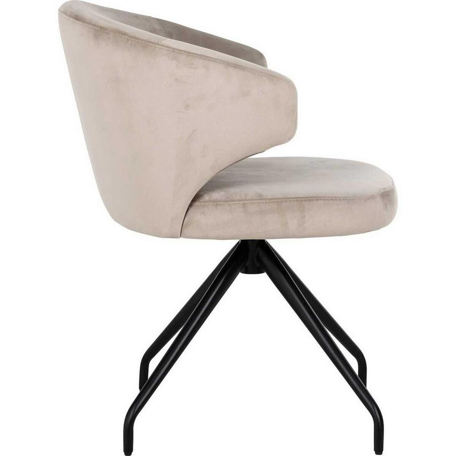 mutoni Sedia girevole Milly Velvet kaki  