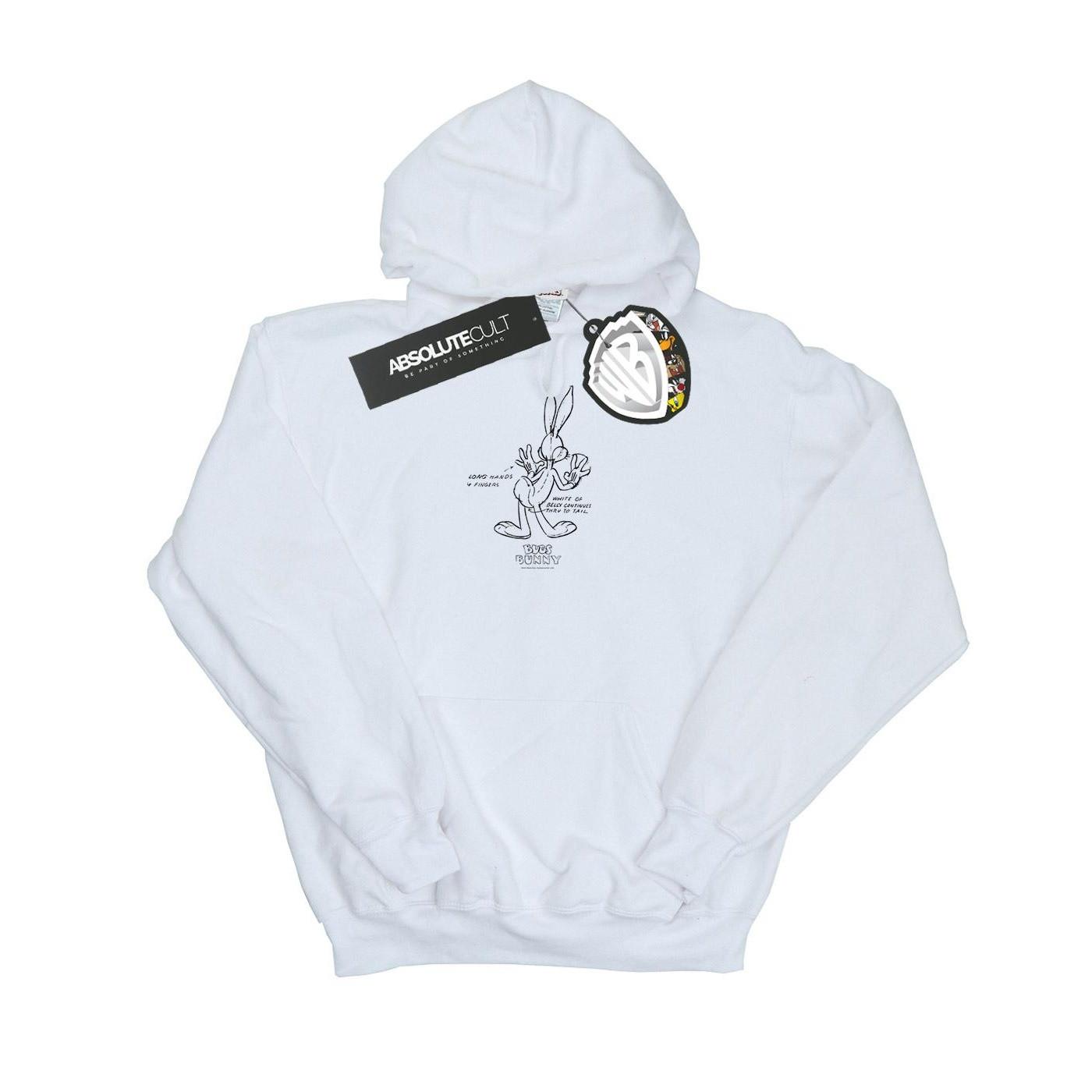 Image of Bugs Bunny White Belly Kapuzenpullover Unisex Weiss 128