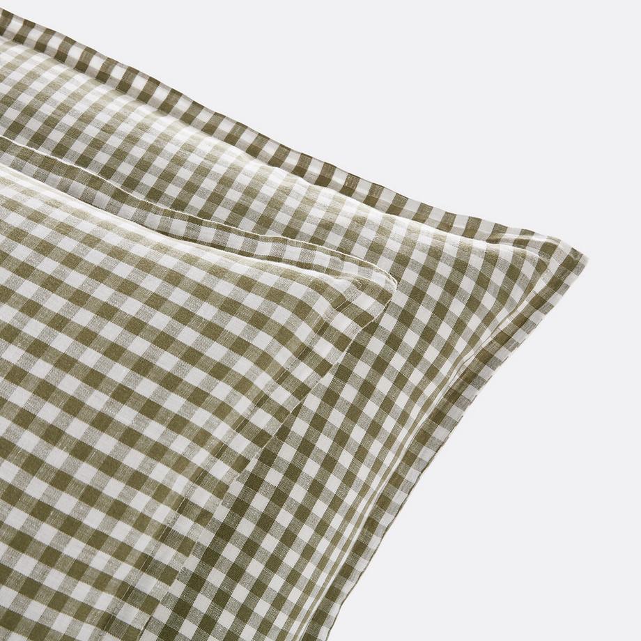 La Redoute Intérieurs Acélie Khaki Taie d'oreiller Vichy  