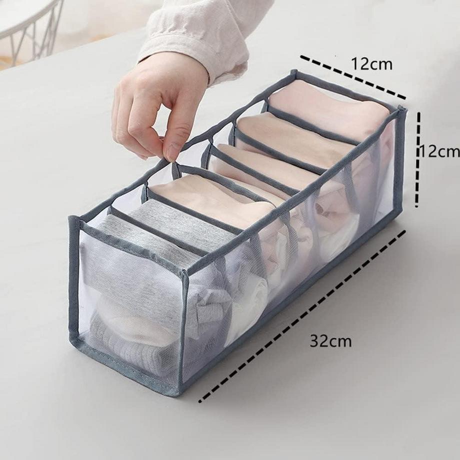 Northio Scatola portaoggetti per biancheria intima - 7 scomparti - grigio  