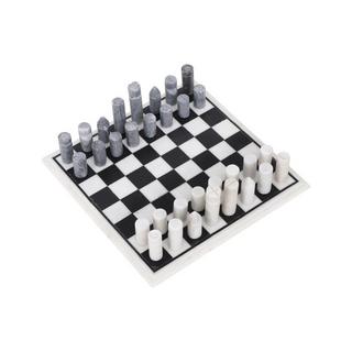 Vente-unique  Jeu de société - Echiquier - Marbre noir et blanc - L30.5 X H2.54 X P30.5 cm - CHESSY 