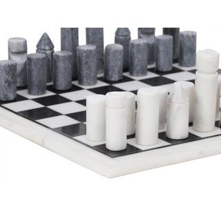 Vente-unique  Jeu de société - Echiquier - Marbre noir et blanc - L30.5 X H2.54 X P30.5 cm - CHESSY 