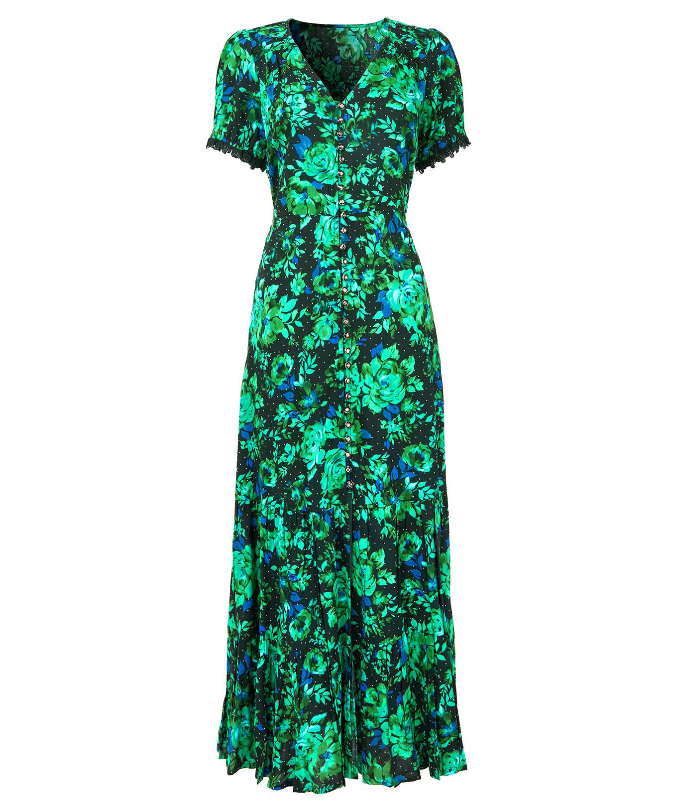 Joe Browns  Robe Maxi Volantée Florale Bleu Cobalt 