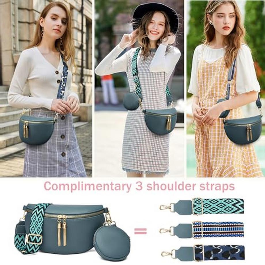 Only-bags.store Kleine Stylische Gürteltasche mit 3 Schulterriemen  