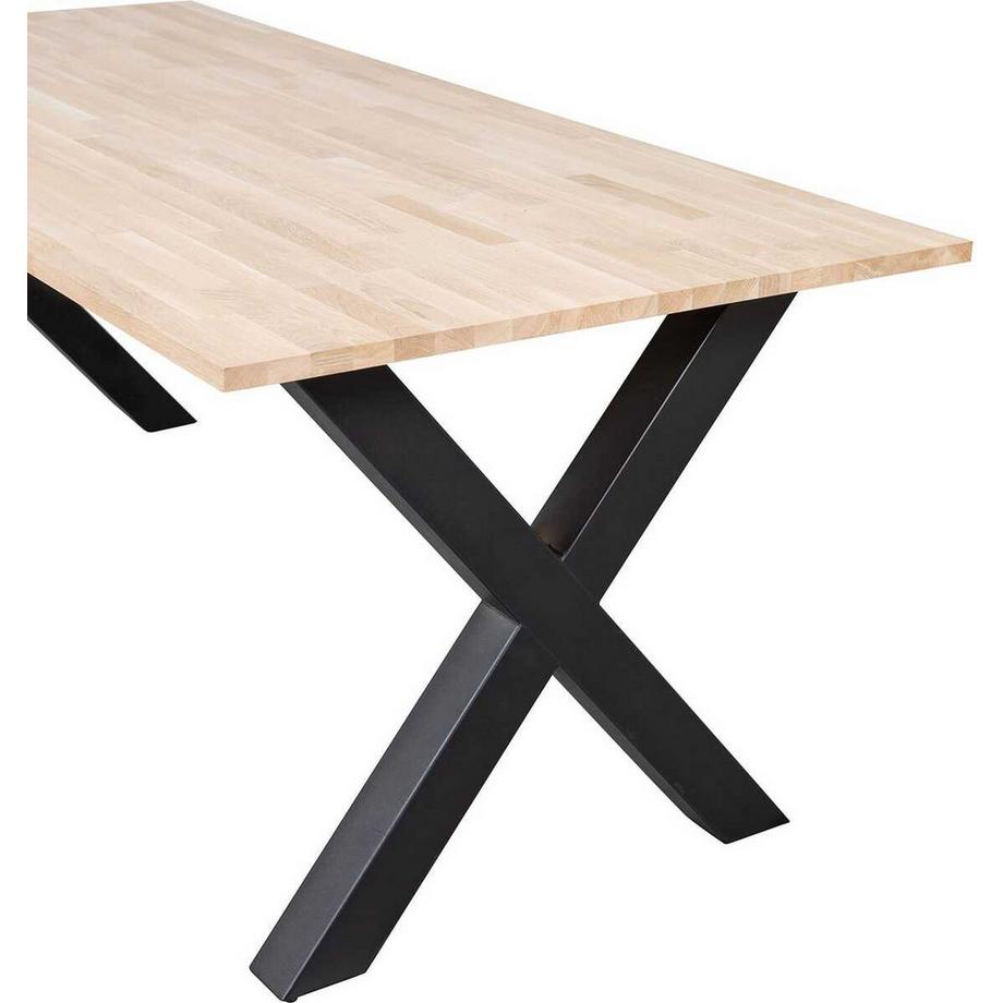 mutoni Table de salle à manger Tablo chêne FSC 220x90 Alkmaar Pied  