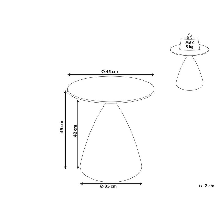 Beliani Table d'appoint en Métal  CORELLA  