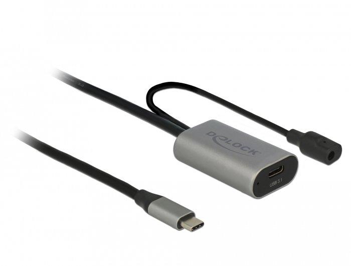 DeLock  85392 USB Kabel 5 m USB 3.2 Gen 1 (3.1 Gen 1) USB C Schwarz, Grau 