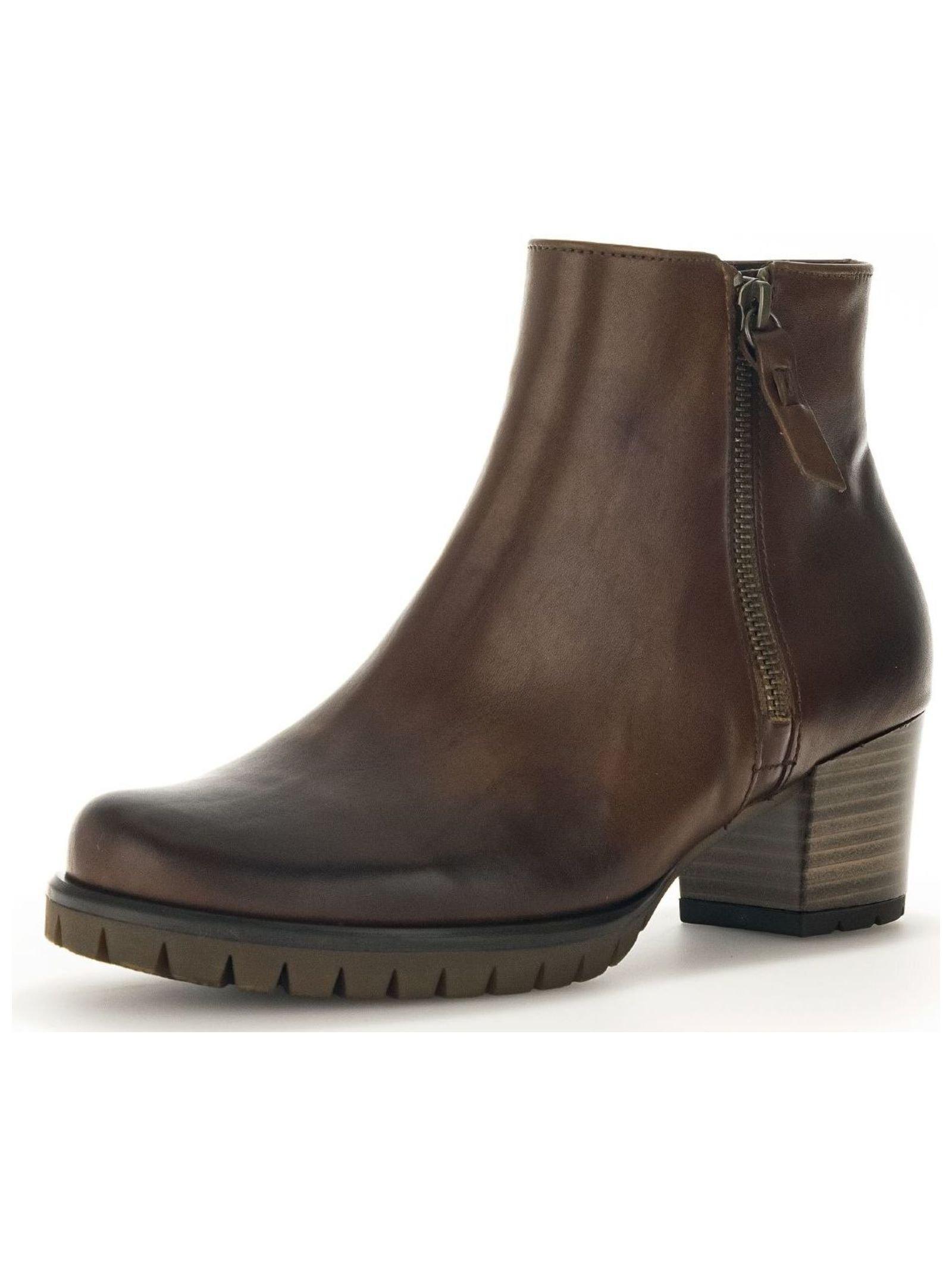 Image of - Leder Stiefelette Damen Braun 38