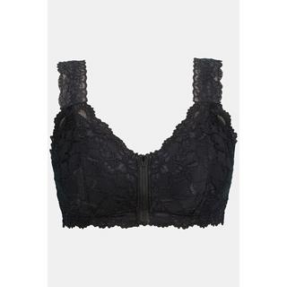 Ulla Popken  Bralette sans armatures, avec fermeture à glissière et dentelle 