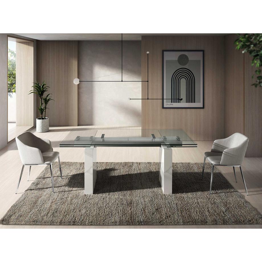 ANGEL CERDA Chaise en tissu gris  