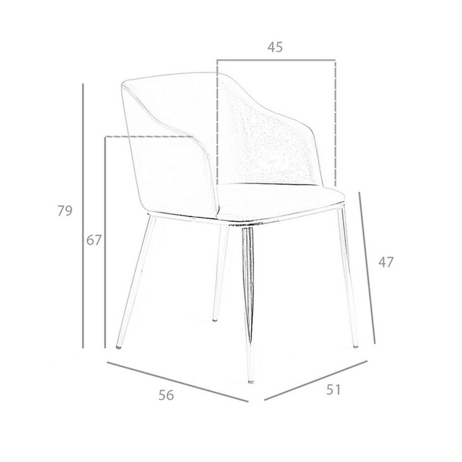 ANGEL CERDA Chaise en tissu gris  