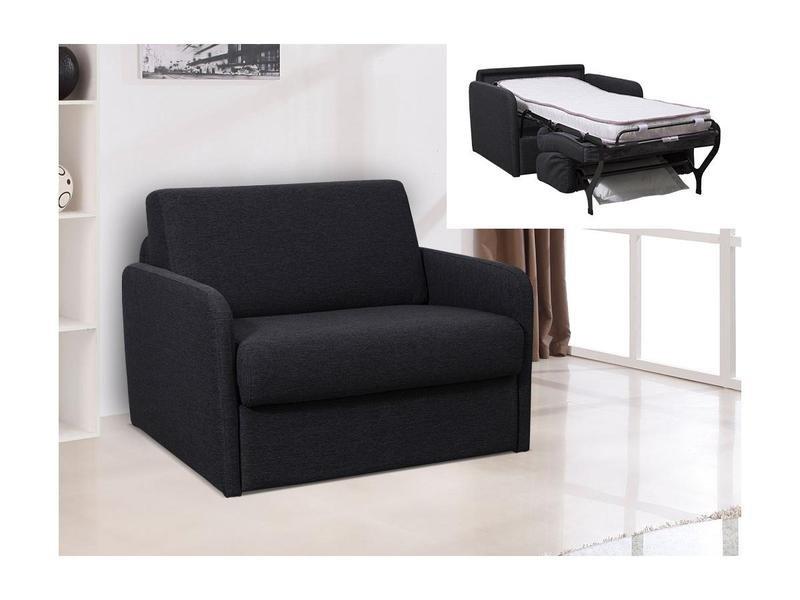 Vente-unique Fauteuil conible express en tissu NADOA Couchage 100 foncé  