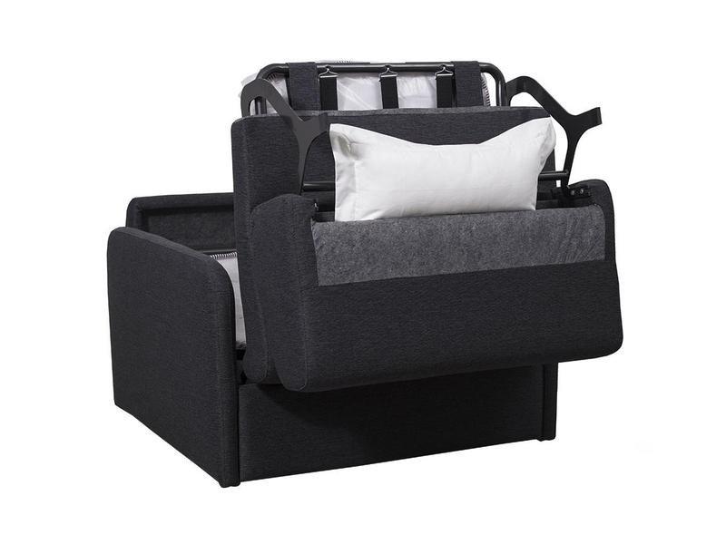 Vente-unique Fauteuil conible express en tissu NADOA Couchage 100 foncé  