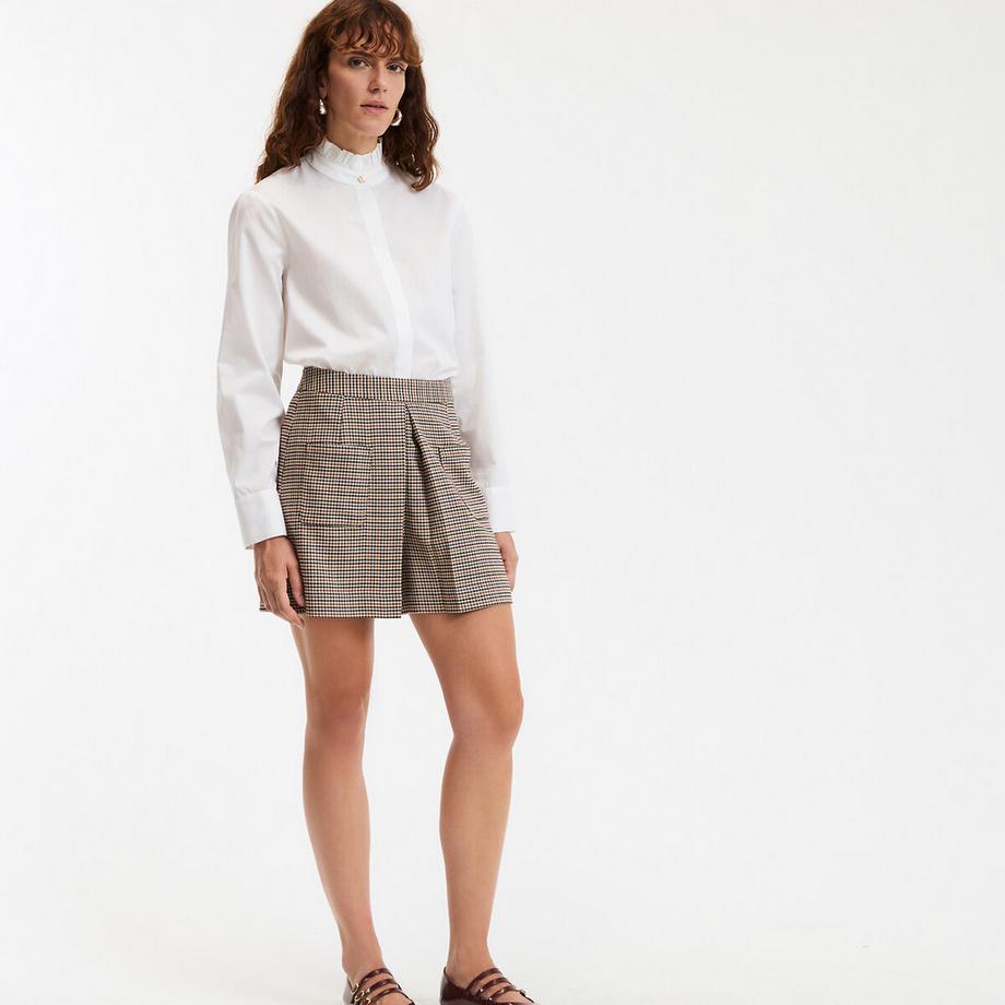 La Redoute Collections Langärmelige Bluse mit gerüschtem Stehkragen  