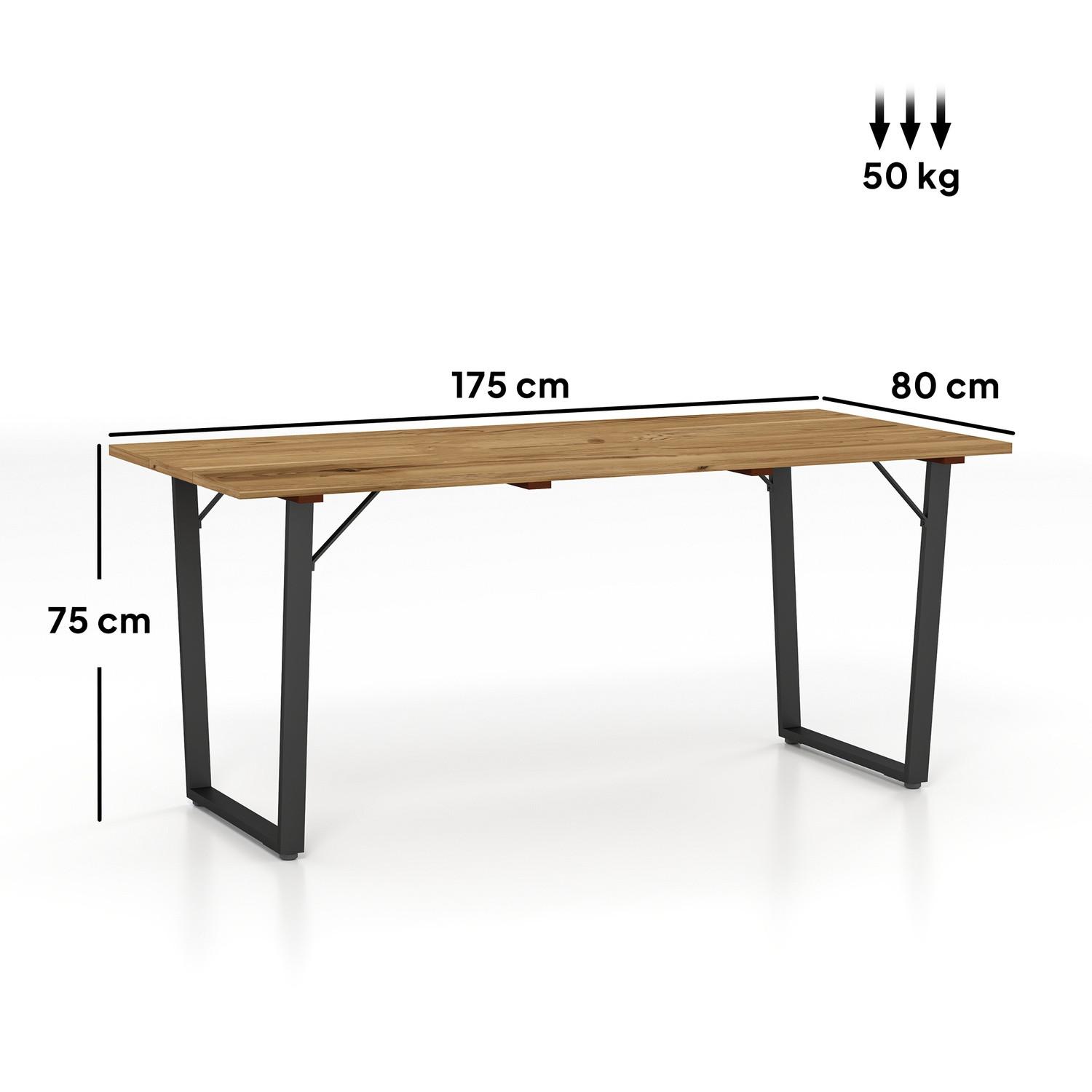 Northio Table de jardin en bois 175x80 cm, table de balcon résistante aux intempéries avec trou pour parasol, table de buffet, table de camping pour 6 personnes, table de patio, table de salle à manger d'extérieur pour jardin, terrasse, balcon, marron |  