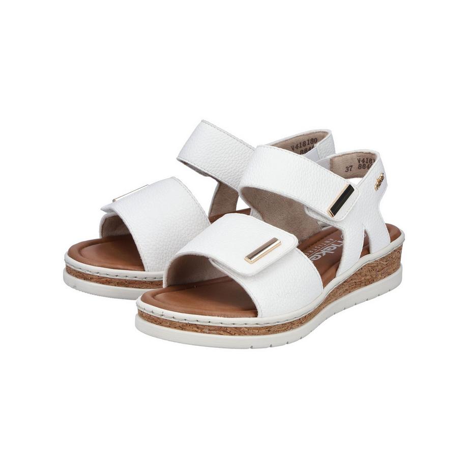Rieker Sandales compensées avec fermetures velcro  