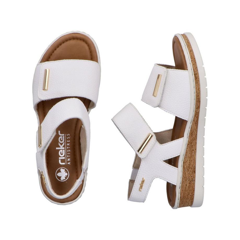 Rieker Sandales compensées avec fermetures velcro  