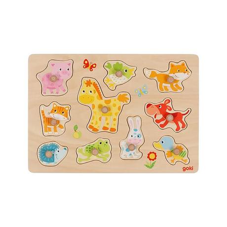 goki  Puzzle Steckpuzzle Tierkinder (10Teile) 