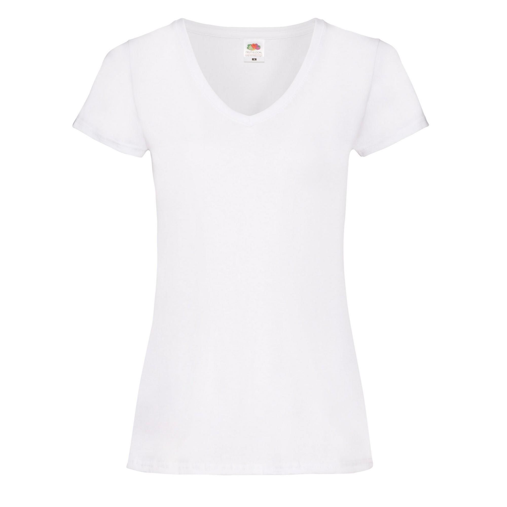 Image of Tshirt Vausschnitt Damen Weiss XS