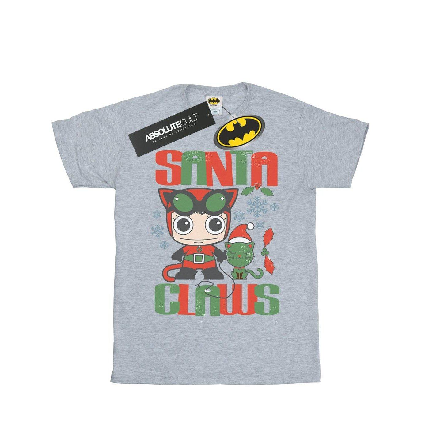 Image of Chibi Catwoman Santa Claws Tshirt Herren Grau XL