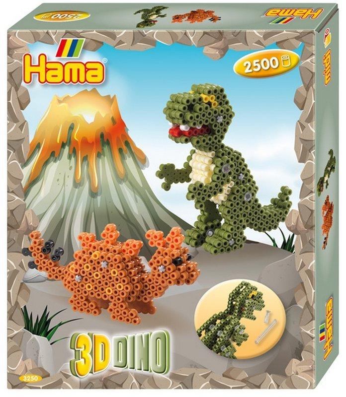 Image of HAMA Bügelperlen Set Midi 3-D Dinos Grün