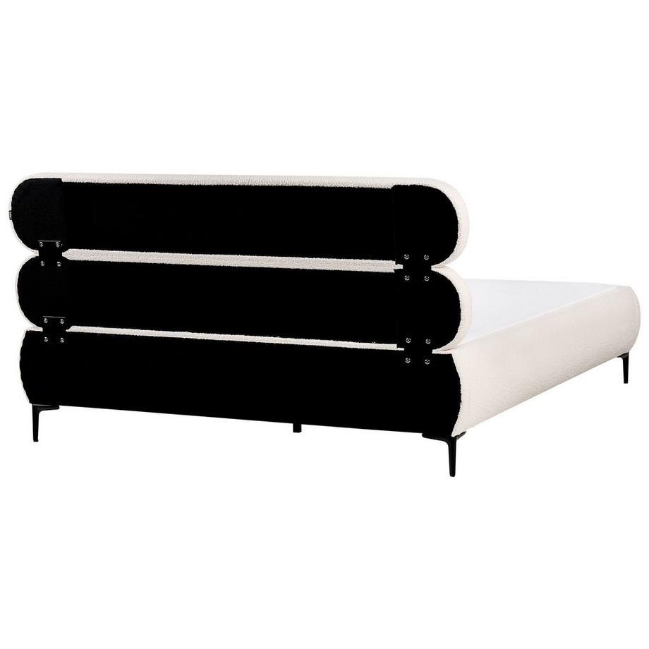 Beliani Lit avec sommier en Bouclé Minimaliste LESSAY  