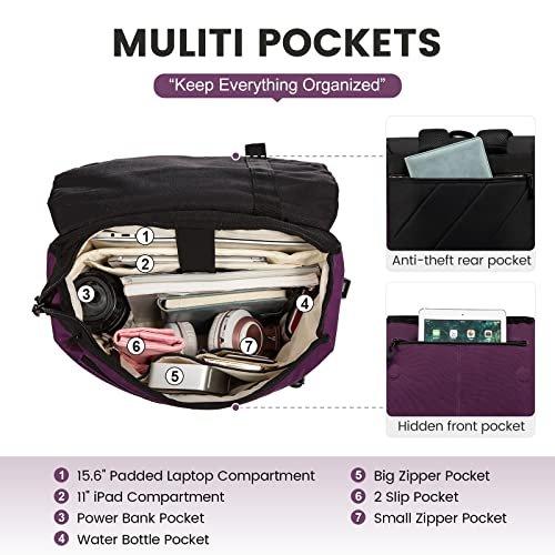 Only-bags.store  Sac à dos, sac à dos pour ordinateur portable 15,6 pouces, sac à dos d'école pour adolescent avec port de chargement USB et compartiment pour ordinateur portable, sac d'école étanche élégant pour l'école, les voyages, le travail 