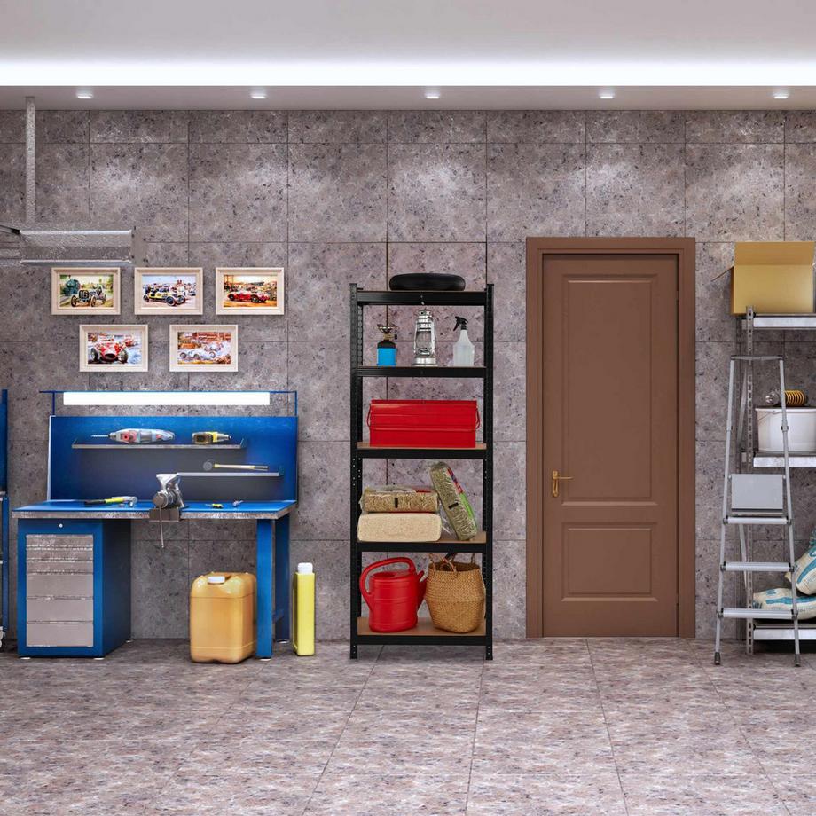 B2X  Étagères robustes noires à 5 niveaux 