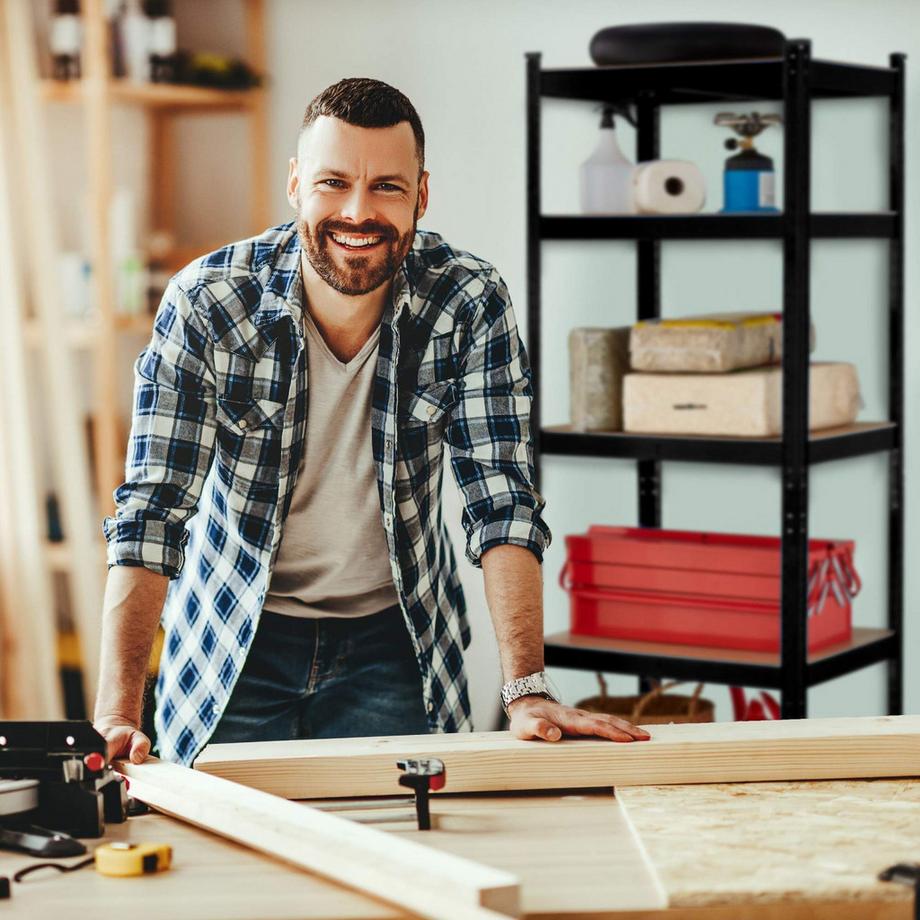 B2X  Étagères robustes noires à 5 niveaux 