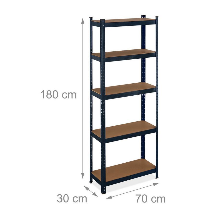 B2X  Étagères robustes noires à 5 niveaux 