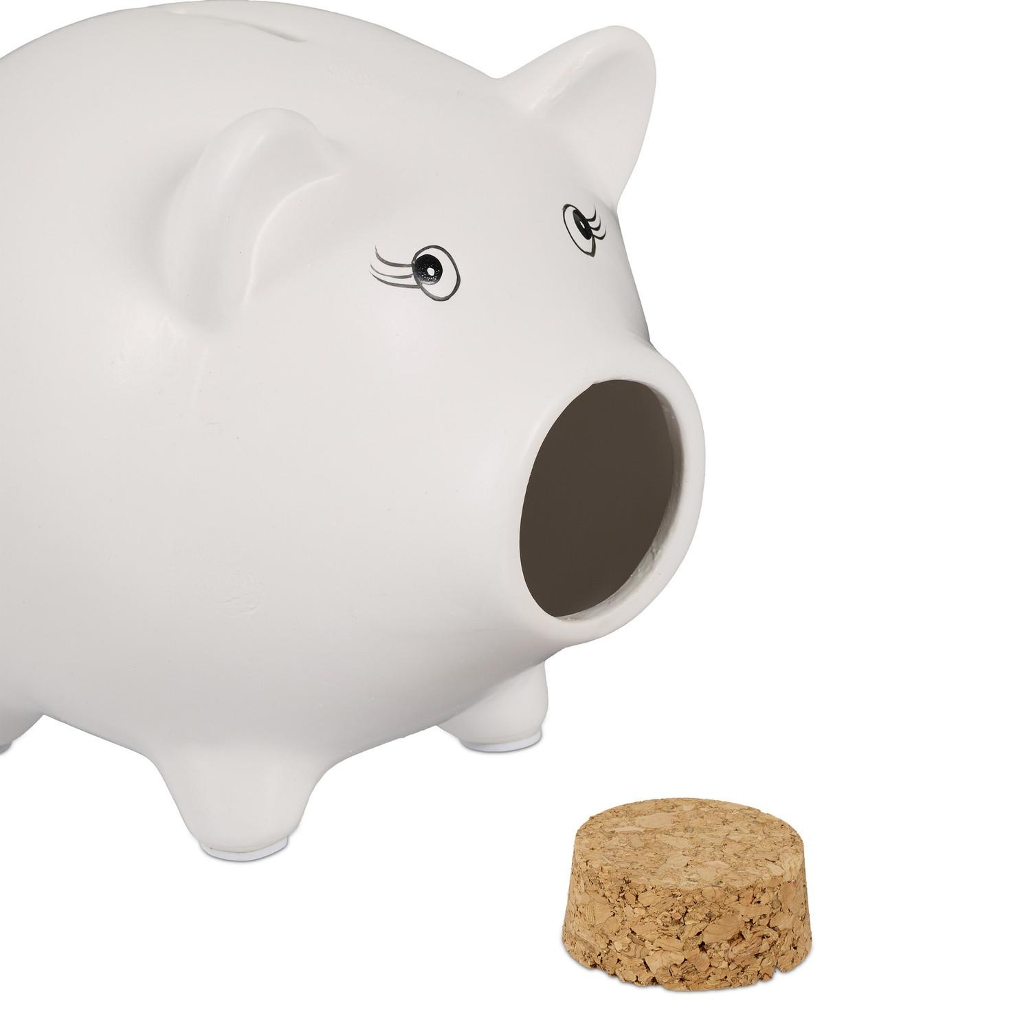 Northix Salvadanaio bianco con naso di sughero  
