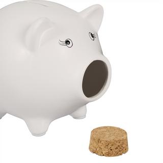 Northix Salvadanaio bianco con naso di sughero  