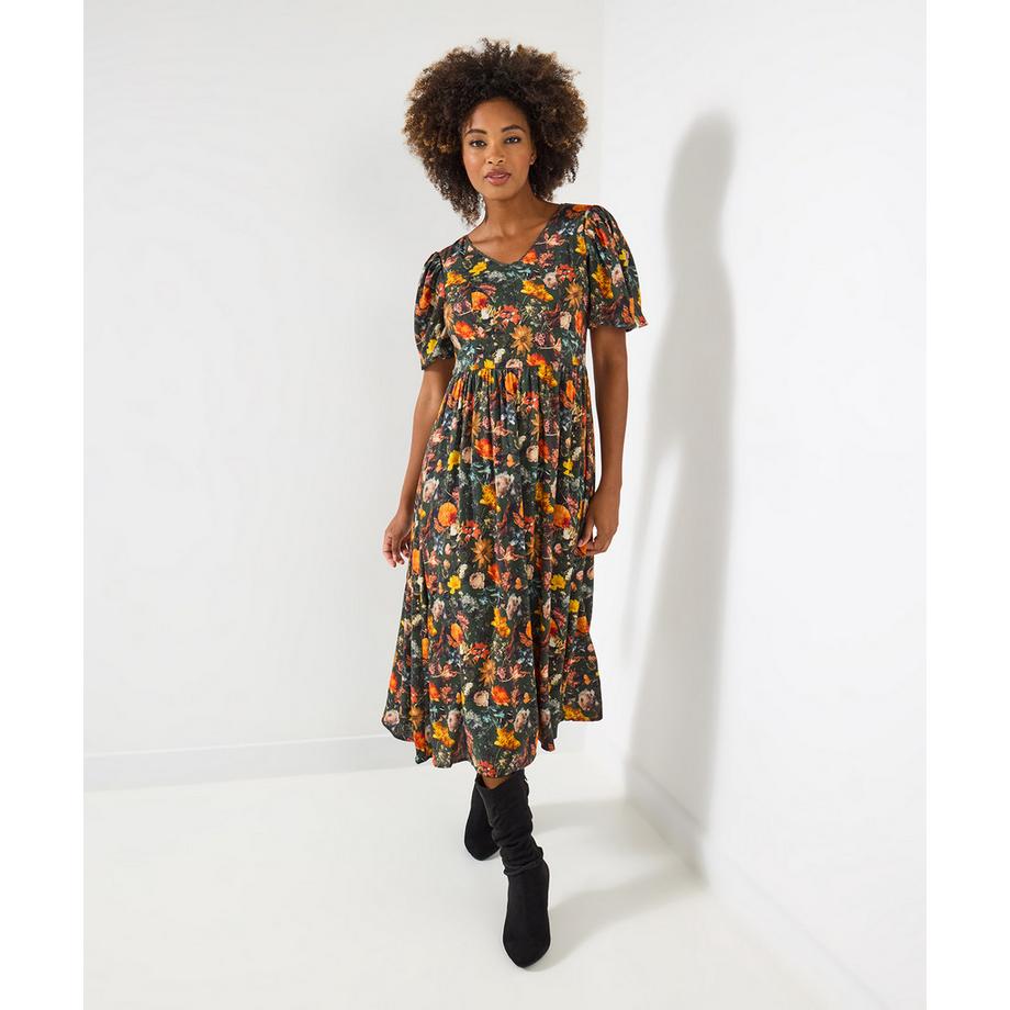 Joe Browns Vintage Herbst Blumenmuster Kleid  