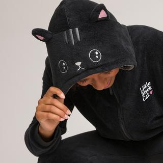 La Redoute Collections  Fleece-Onezie Schwarze Katze 