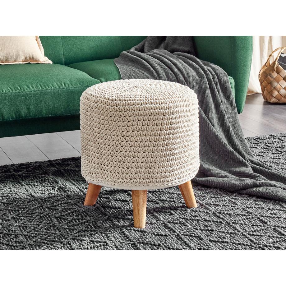 Beliani Hocker aus Baumwolle Rustikal MARDAN  