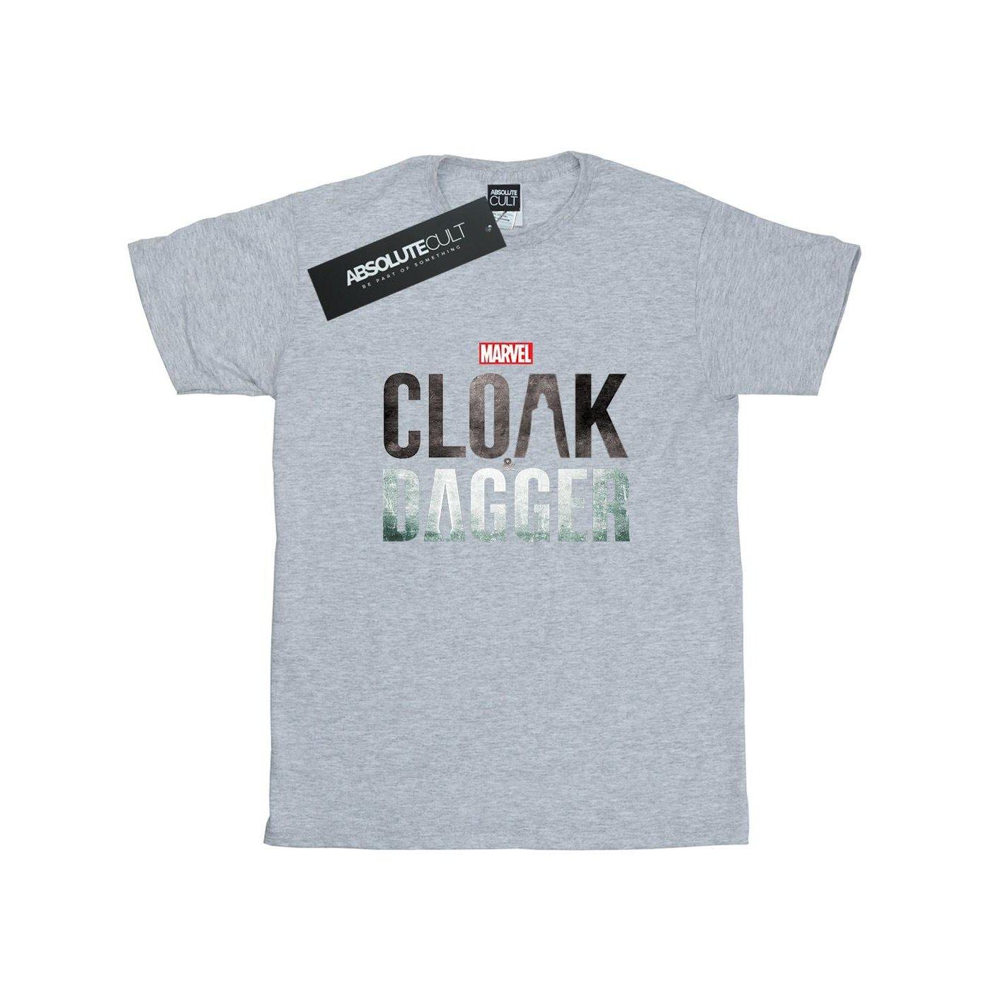 Image of Cloak And Dagger Logo Tshirt Herren Grau L