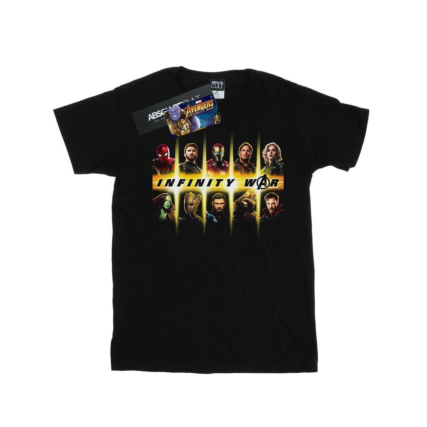 Image of Avengers Infinity War Team Lineup Tshirt Damen Schwarz S