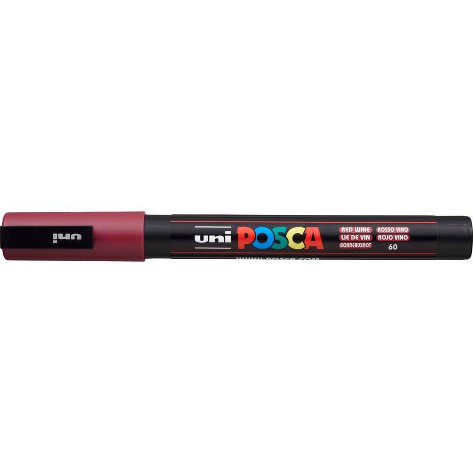 uni-ball UNI-BALL Posca Marker 0,9-1,3mm PC3M RED WIN bordeaux, Rundspitze  