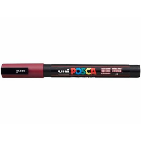 uni-ball UNI-BALL Posca Marker 0,9-1,3mm PC3M RED WIN bordeaux, Rundspitze  