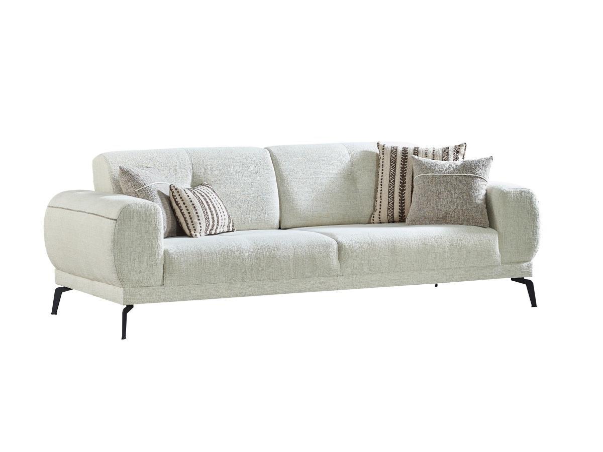 Image of Sofa 3-Sitzer - Strukturstoff - Elfenbein - LETINI von Sofa 3-Sitzer - Strukturstoff - Elfenbein - LETINI von PASCAL MORABITO