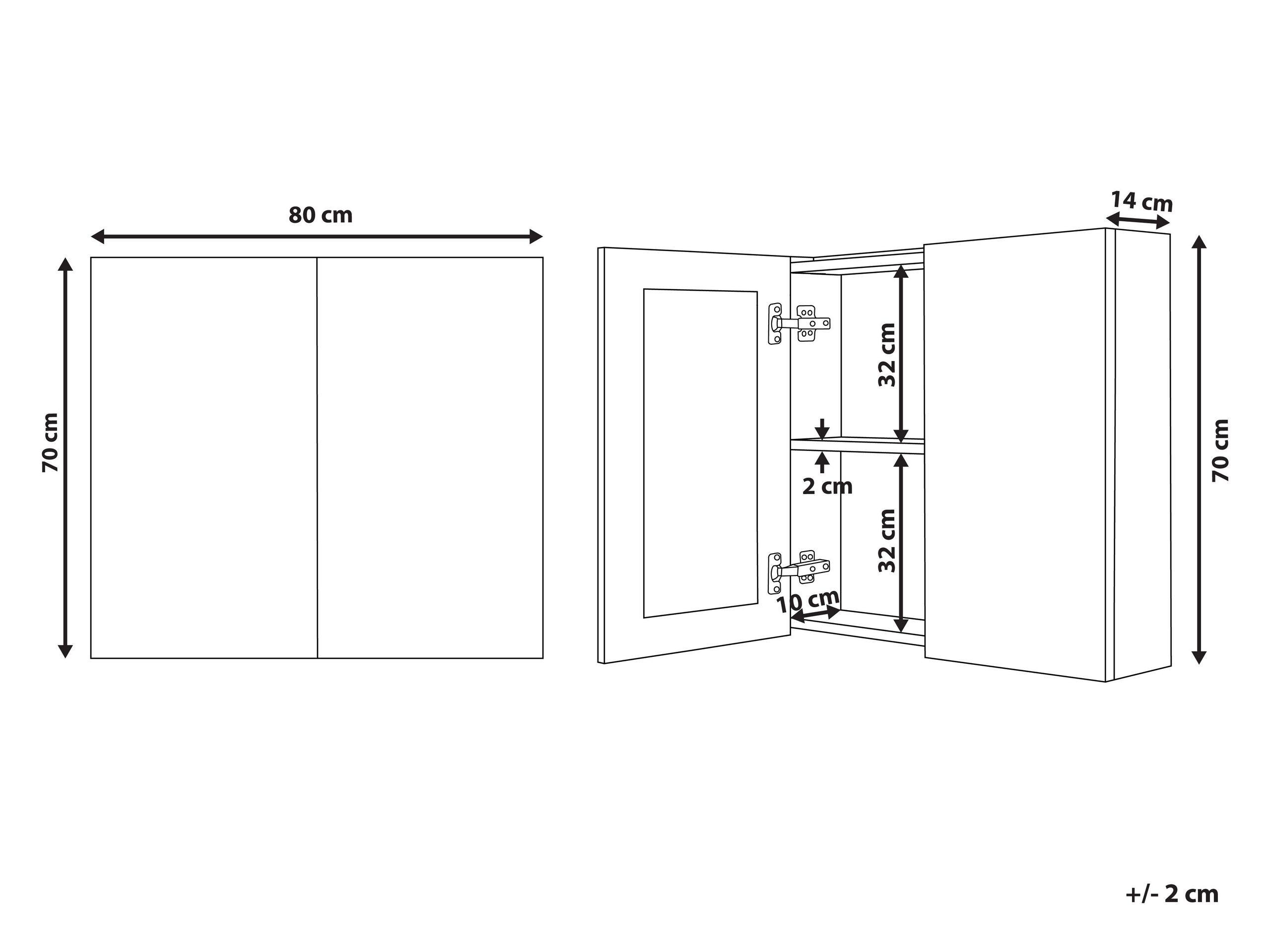Beliani Armadio a muro per specchio da bagno en Legno compensato Scandinavo NAVARRA  