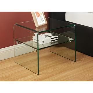 Vente-unique Lot de 2 tables de chevet - 1 niche - Verre trempé - STILEOS  