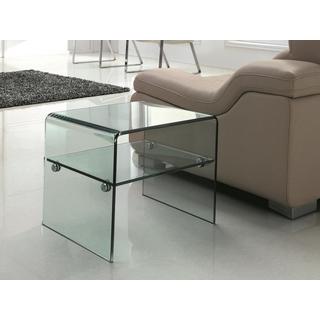 Vente-unique Lot de 2 tables de chevet - 1 niche - Verre trempé - STILEOS  