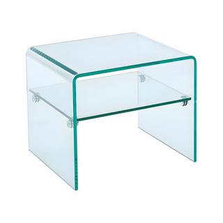 Vente-unique Lot de 2 tables de chevet - 1 niche - Verre trempé - STILEOS  