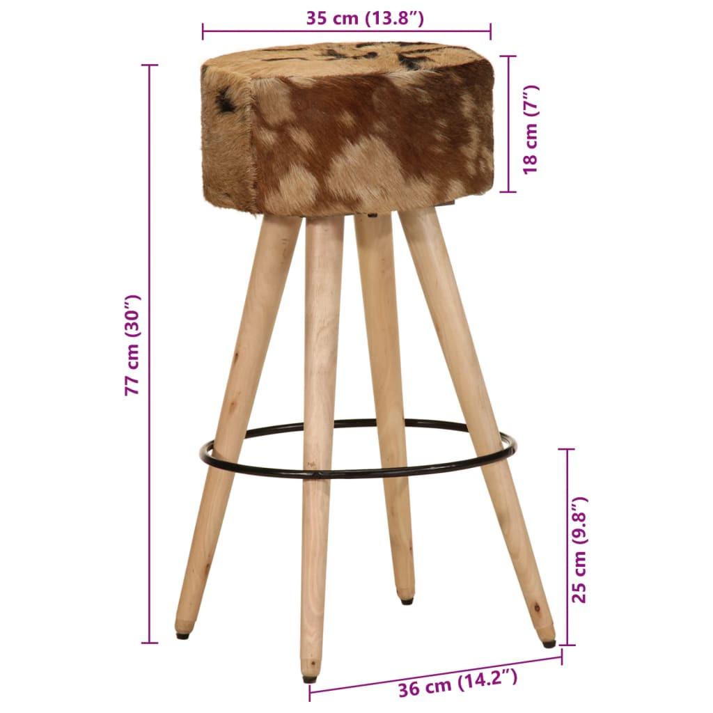 VidaXL Tabouret de bar cuir  