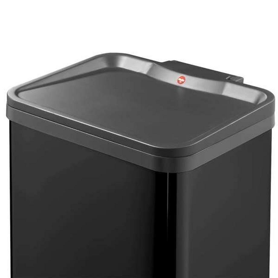 Hailo Collecteur de déchets à pédale Öko, uno, capacité 17 l, noir.  