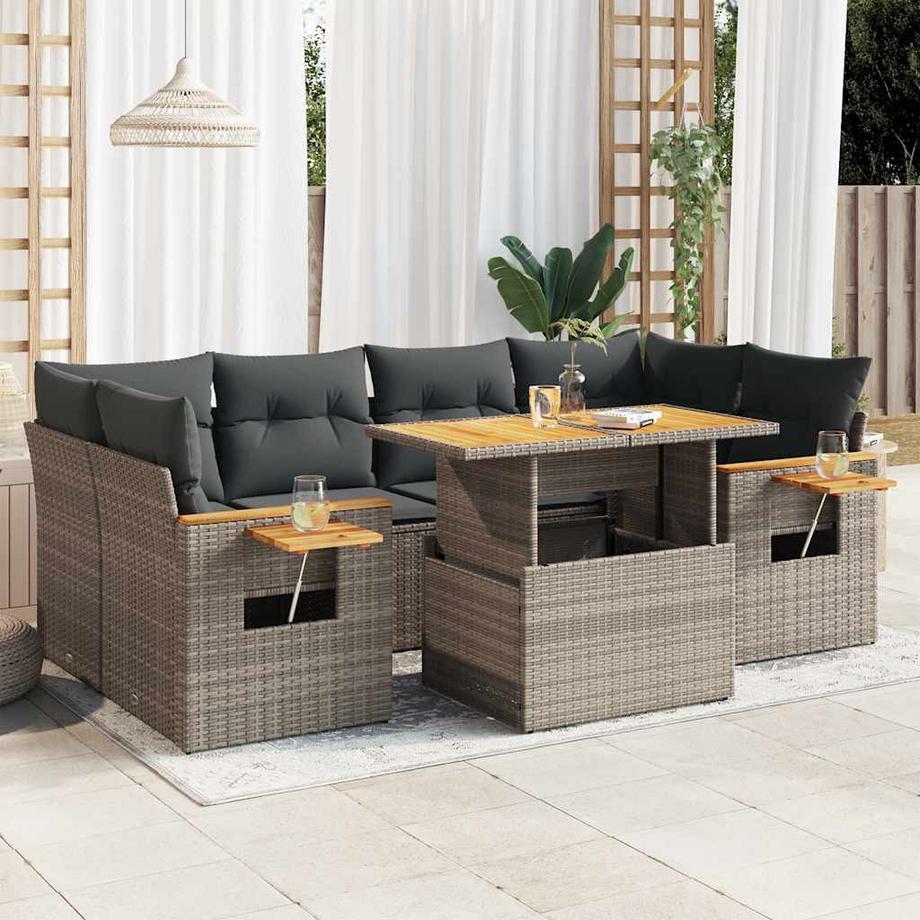 VidaXL set divano da giardino Polirattan  