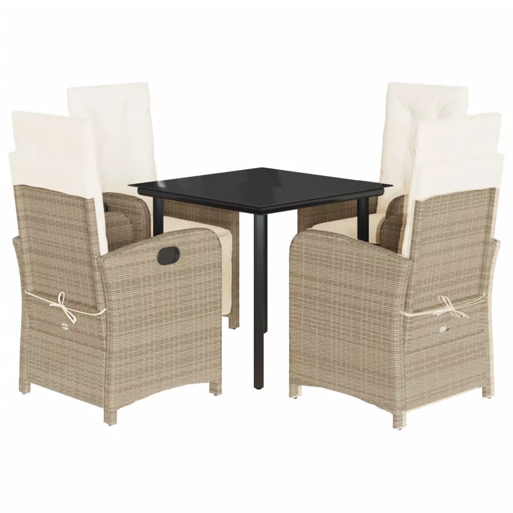 VidaXL - set da pranzo da giardino Polirattan, One Size, Beige